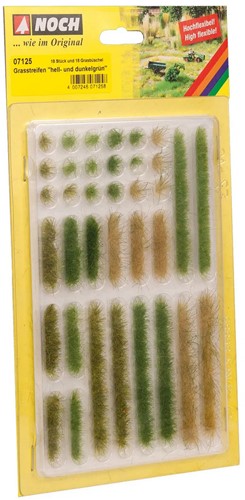 Noch 07125  - Gras strips & pollen, licht- en donkergroen