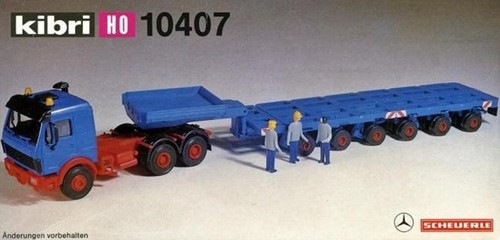 Kibri 10407 H0 - Mercedes Benz Vrachtwagen met Scheuerle Dieplader
