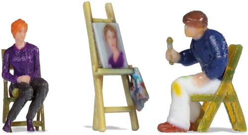 Noch 10415 H0 - Schilder met model en schildersezel (3D Master figuren)