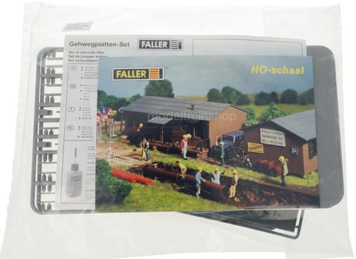 Faller 180597 H0 - Bouwkeet met Trottoirplaten (Poly Bag)