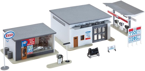 Faller 191843 H0 - Tankstation Met Autowasserij-2