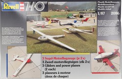 Revell 2086 H0 - 3 Zweef-Motorvliegtuigen (elk 2x)