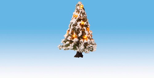 Noch 22110  - Kerstboom, verlicht & besneeuwd