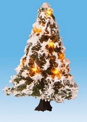 Noch 22110  - Kerstboom, verlicht & besneeuwd
