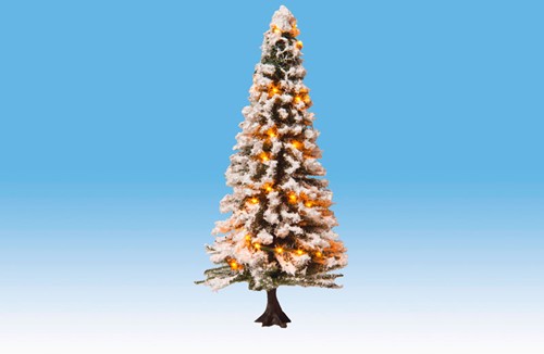 Noch 22130  - Kerstboom, verlicht & besneeuwd