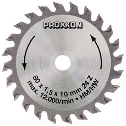 Proxxon 28 734 - Cirkelzaagblad Tungsten Carbide Ø80 mm 24T