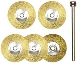 Proxxon 28 962 - Proxxon Schijfborstel messing met houder - Ø22 mm - 5 stuks