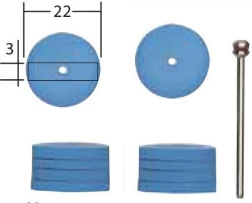 Proxxon 28 294 - SILICONEN POLIJSTSCHIJVEN Ø 22 MM, 10 ST.+ HOUDER