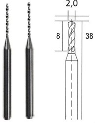 Proxxon 28 328 - MICRO BOOR, WOLFRAMCARBIDE 2MM 2 ST.
