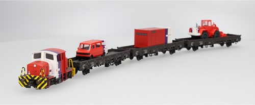 Märklin 28451 H0 - Treinset Railbouw Diesellocomotief "Herma" met 3 wagens Strukton