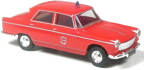 Brekina 29010 H0 - Peugeot 404 Berline Brandweer (1961) "S.D.I.S La Châtre - Indre"