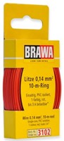 Brawa 3102 H0 - Litze 0,14 mm², 10 m Ring, rot