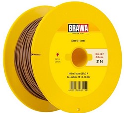 Brawa 3114 H0 - Litze 0,14 mm², 100 m Spule, braun