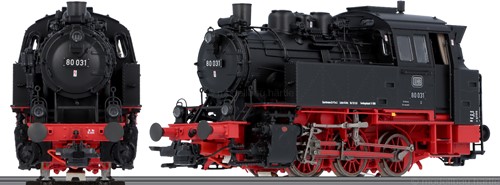 ESU X 31650 H0 - Dampflok, H0, BR80, 80 031 DB, Schwarz, Ep III, Vorbildzustand um 1960, LokSound, Doppelraucherzeuger, Rangierkupplung, DC/AC-2