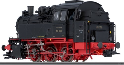 ESU X 31652 H0 - Dampflok, H0, BR80, 80 018 DRG, Schwarz, Ep II, Vorbildzustand um 1936, LokSound, Doppelraucherzeuger, Rangierkupplung, DC/AC-3