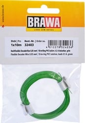 Brawa 32403 H0 - Decoderlitze 0,05 mm², 10 m Ring, grün