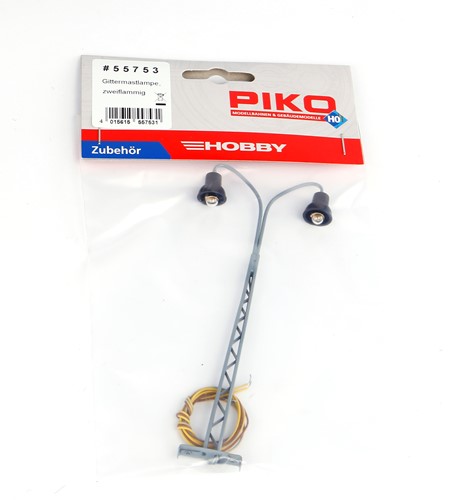 Piko 55753 H0 - Gittermastlampe, 2-flammig, 140 mm