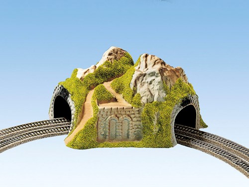 Noch 34730 N - Hoektunnel Dubbel-spoor Gebogen 23x22cm