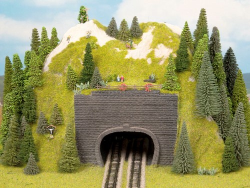 Noch 34800 N - Voorzet-Portaal Dubbel-spoor 2st 14x10.5cm