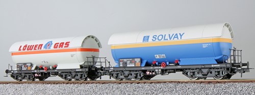 ESU X 36538 H0 - Gas-Kesselwagen Set H0, ZAG 620, Solvay + Löwengas