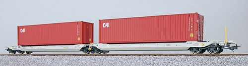ESU X 36540 H0 - Taschenwagen, H0, Sdggmrs, NL-AAEC, Containers CAIU