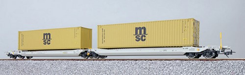 ESU X 36541 H0 - Taschenwagen, H0, Sdggmrs, NL-AAEC, Containers MEDU