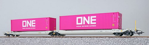 ESU X 36542 H0 - Taschenwagen, H0, Sdggmrs, NL-AAEC, Containers ONEU