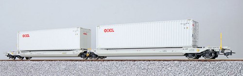ESU X 36543 H0 - Taschenwagen, H0, Sdggmrs, NL-AAEC, Containers OOLU