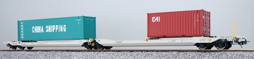 ESU X 36548 H0 - Taschenwagen, H0, Sdggmrs, NL-RN, Container CCLU + CAIU