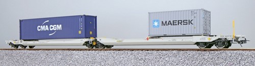ESU X 36549 H0 - Taschenwagen, H0, Sdggmrs, NL-RN, Container CMAU + MRKU