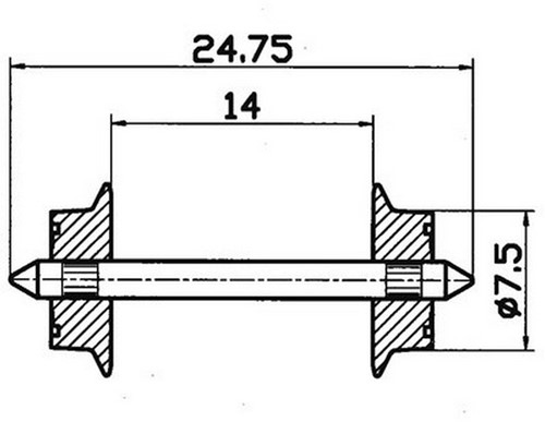 Roco 40184 H0 - AC 7,5 x 24.75 (2 stuks)