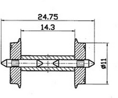Roco 40192 H0 - Gelijkstroomwielen met gedeelde as (11mm)