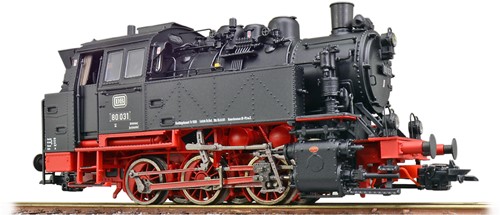 ESU 31650  - Dampflok, H0, BR80, 80 031 DB, Schwarz, Ep III, Vorbildzustand um 1960, LokSound, Doppelraucherzeuger, Rangierkupplung, DC/AC