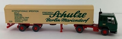 Wiking 54827 H0 - Volvo FL10 Vrachtwagen met Trailer Hupac  Schulze Berlin-Mariendorf" Groen/Beige"
