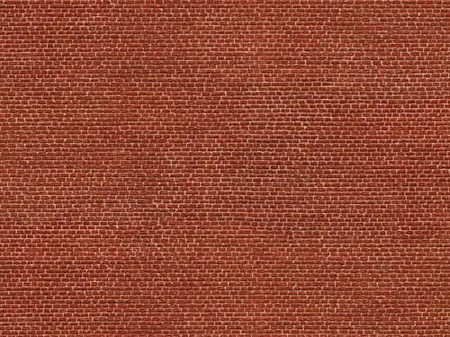 Noch 56610 H0 - Stenen muur / straat, klinkers rood, 3D karton