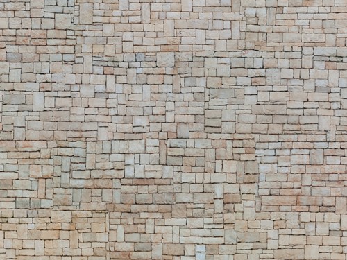Noch 56642 H0 - Stenen muur / straat, kalksteen beige, 3D karton