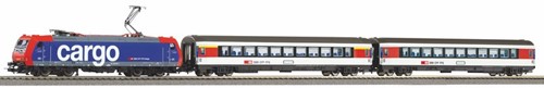 Piko 59029 H0 - Re 484 Elektrische Locomotief SBB EC PSC light + 3 Wg. A-Gleis & B VI