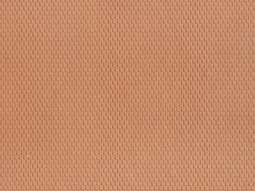 Noch 60360 H0 - Dakpannen, beverstaart, rood, 3D folie