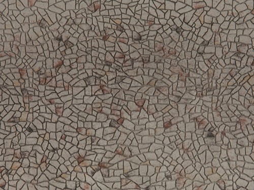 Noch 60365 H0 - Stenen muur / straat, plavuis, 3D folie