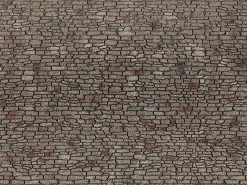Noch 60371 H0 - Stenen muur / straat, klinkers wildverband, 3D folie