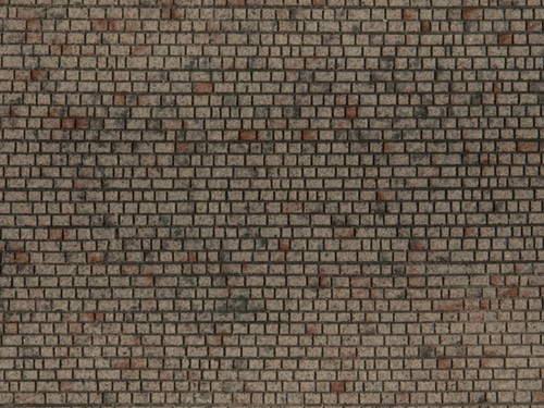 Noch 60372 H0 - Stenen muur / straat, hardsteen, 3D folie