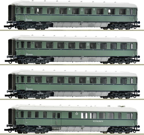 Roco 6200049 H0 - H0 4-delige set rijtuigen "plan D" turqoise