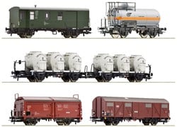 Roco 6600018 H0 - 5-delige Set Goederentrein DB met werkend sluitsein