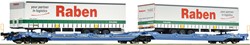 Roco 6600117 H0 - Dubbele Containerdraagwagen T3000e VTG + Raben