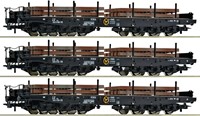 Roco 6600263 H0 - 3-delige set van Zwaarlast NS-wagens + laadplaten