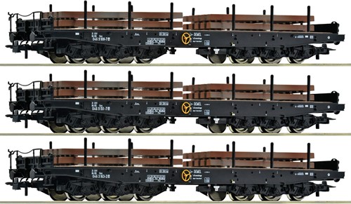 Roco 6600263 H0 - 3-delige set van Zwaarlast NS-wagens + laadplaten