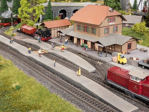 Noch 66018 H0 - Perron Epoche III 4 Gebogen Einden R2 Märklin C-Rails