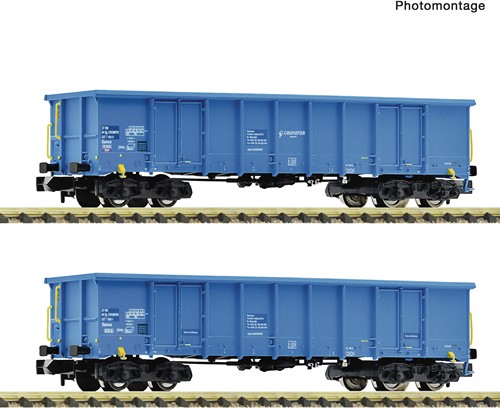 Fleischmann 6660095 N - 2-delige Set: Open goederenwagens Eanos Cronifer Holland B.V