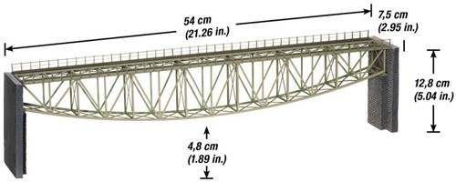 Noch 67028 H0 - Spoorbrug, staal met brughoofden