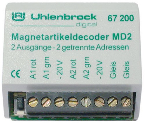 Uhlenbrock 67200 - MD-2 Magnetische artikeldecoder, 2-weg